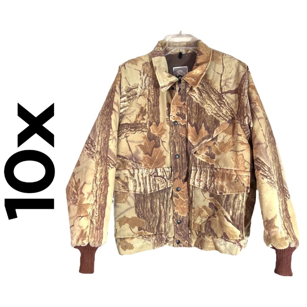 10X Realtree Vintage Camouflage Tan Hunting Jacket Size Medium